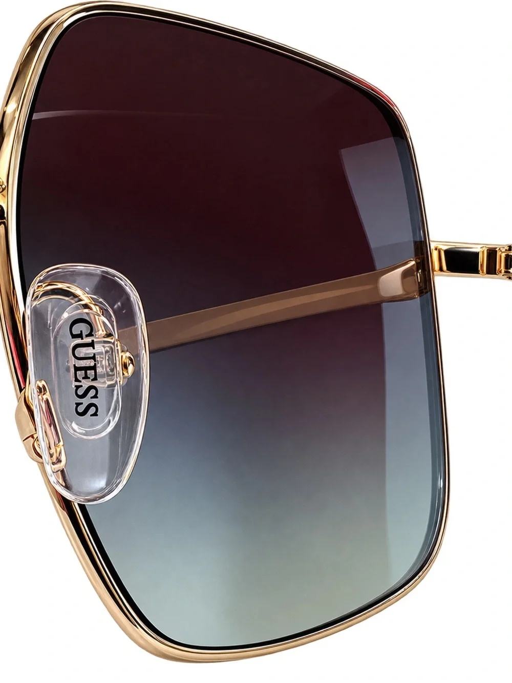 GUESS GU00194 32B Women’s Oversized Square Sunglasses Gold Gradient Lens NEW